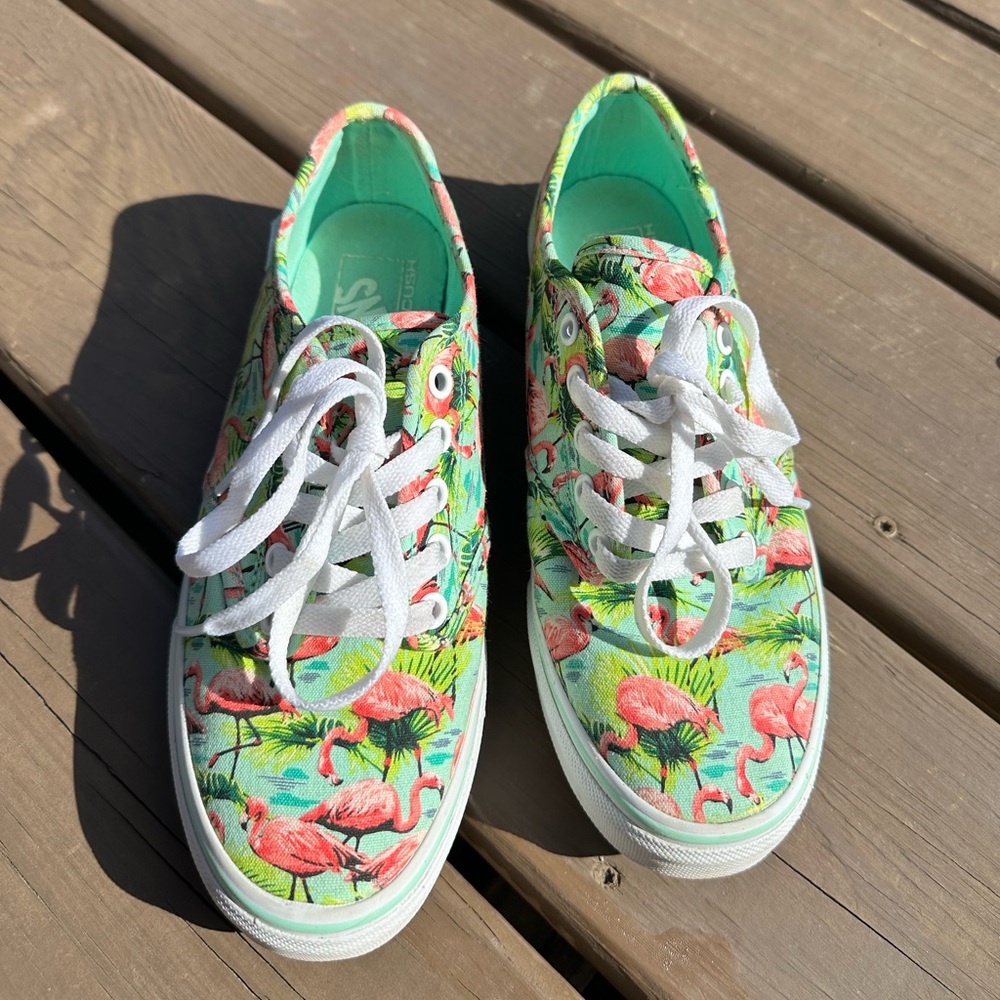 Flamingo Canvas Vans Sneakers